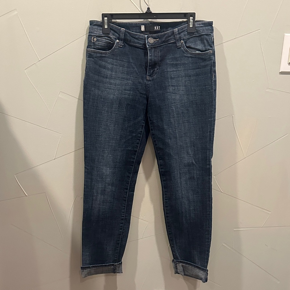 Kut from the Kloth Catherine Women's boyfriend Jeans in Dark Blue